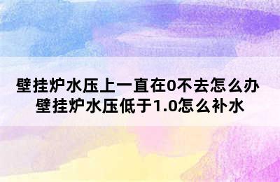 壁挂炉水压上一直在0不去怎么办 壁挂炉水压低于1.0怎么补水